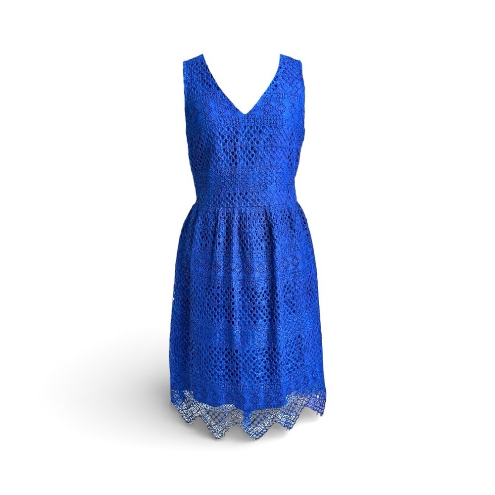 Banana Republic Cobalt Blue Lace Midi Dress
